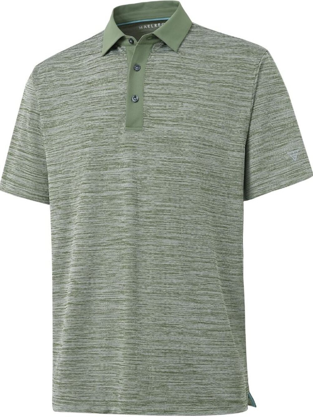 Men Black Grey Heather Dry Fit Heather Pique Polo Shirt Moisture Wicking Casual